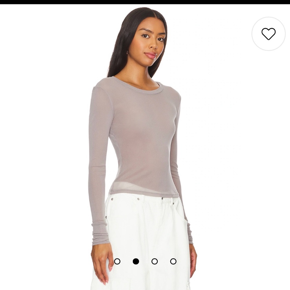 NWT Intimately Free People Before Sunset Mesh Long Sleeve. Grey. Size S